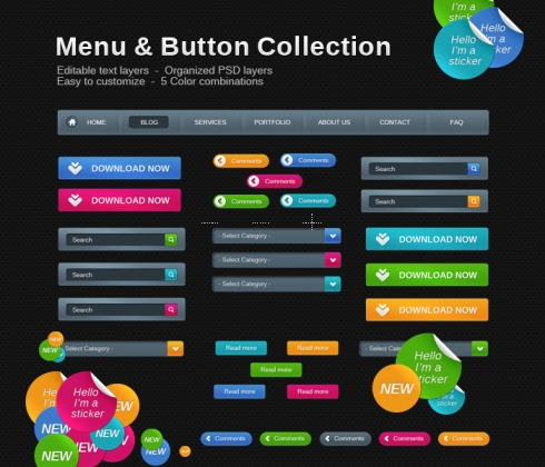 Template Image for Bight Web Button & Menu Collection - 30028