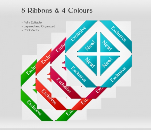 Template Image for Ribbons & Corner Tabs - 30055