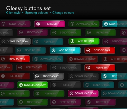 Template Image for Glossy Buttons Set - 30057