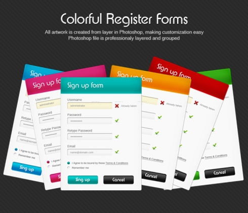Template Image for Colorful Registration Forms - 30060