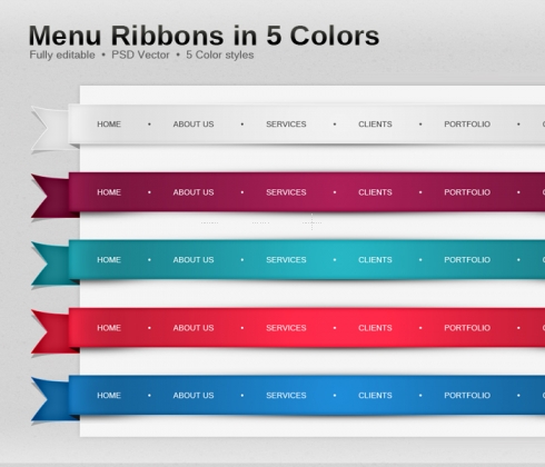 Template Image for Beautiful Menu Ribbons - 30075