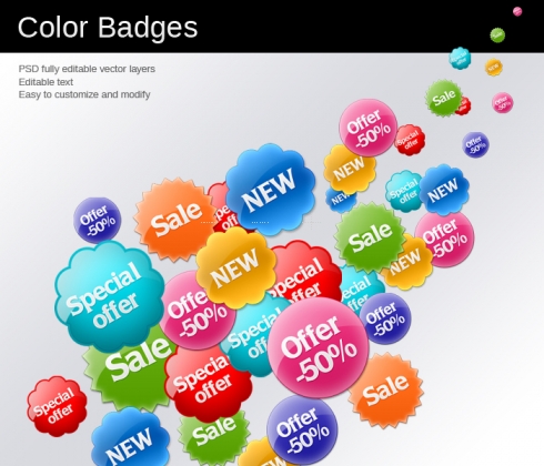 Template Image for Bubbly Badges - 30081