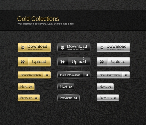 Template Image for Metals & Gold Web Buttons - 30114