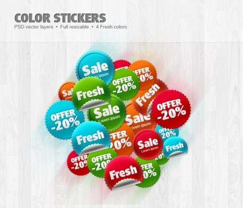 Template Image for Impact Color Stickers - 30149