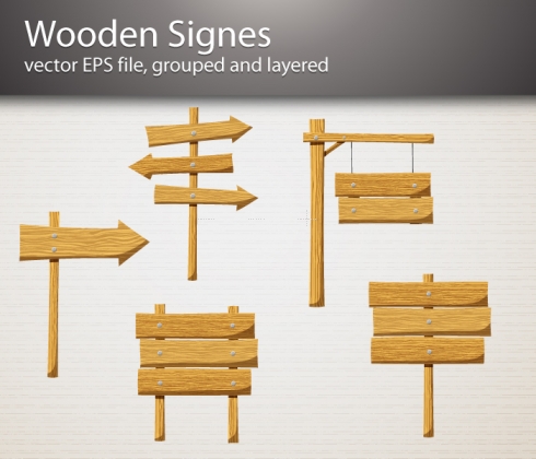 Template Image for Wooden Signs Vector - 30177