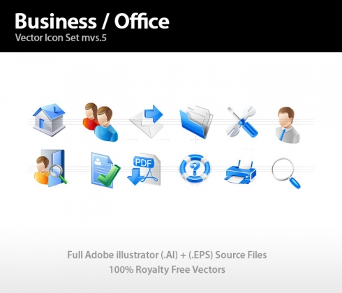 Template Image for Business & Office Icon Set - 30203