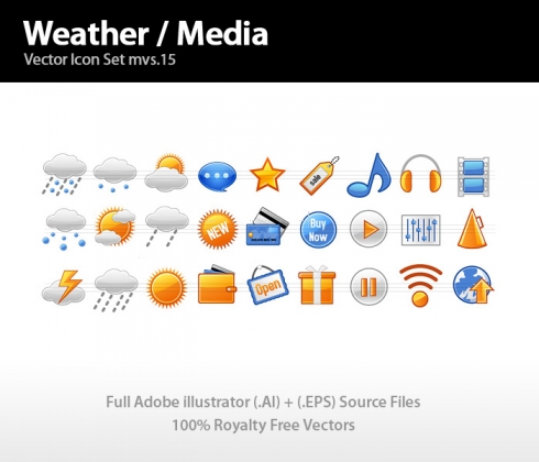 Template Image for Weather & Media Icons - 30213