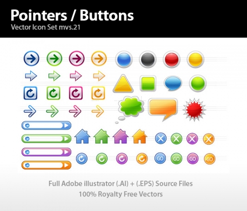 Template Image for Pointers & Buttons Icons - 30219
