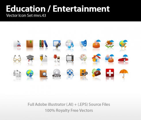 Template Image for Education & Entertainment Icons - 30241