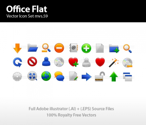 Template Image for Flat Office Icons Standard - 30257