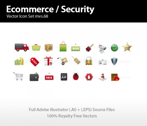 Template Image for Ecommerce & Security Icons - 30266
