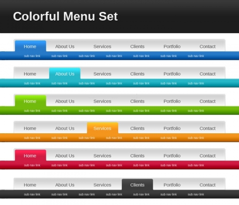 Template Image for Colorful Navigation Menu Set - 30284