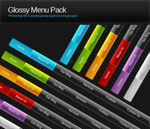 Template Image for Glossy Navigational Menu Pack - 30395